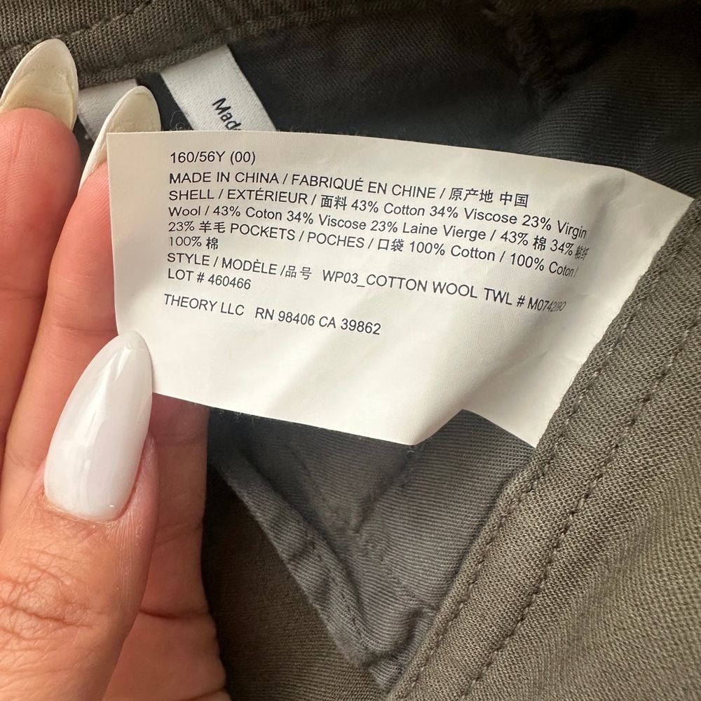 THEORY Women Dark Olive trousers - Picture 5 of 5